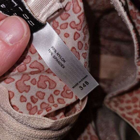NEW Donna L'Oren Gold Label Bustier Pink Leopard Print Bra Cups Stays Size 34B - Picture 10 of 14